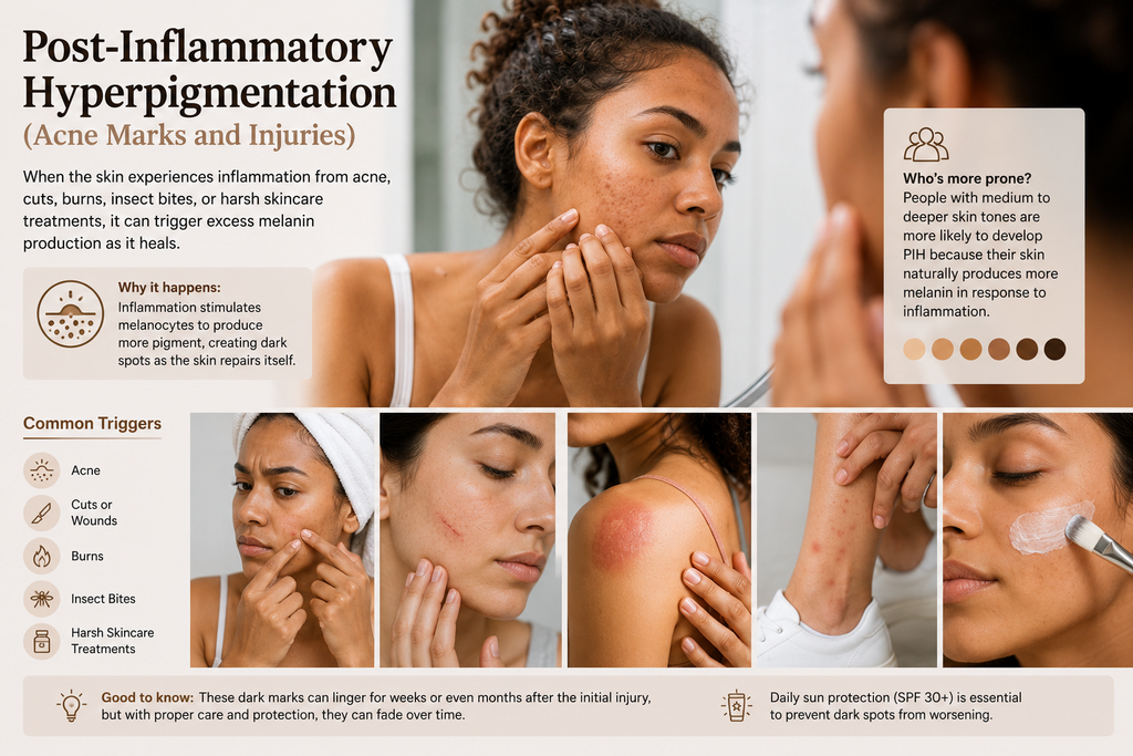 Aging skin with visible age spots caused by cumulative sun damage